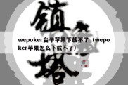 wepoker台子苹果下载不了（wepoker苹果怎么下载不了）