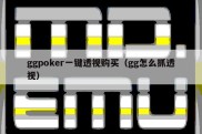 ggpoker一键透视购买（gg怎么抓透视）