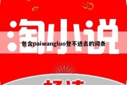 包含paiwangluo登不进去的词条